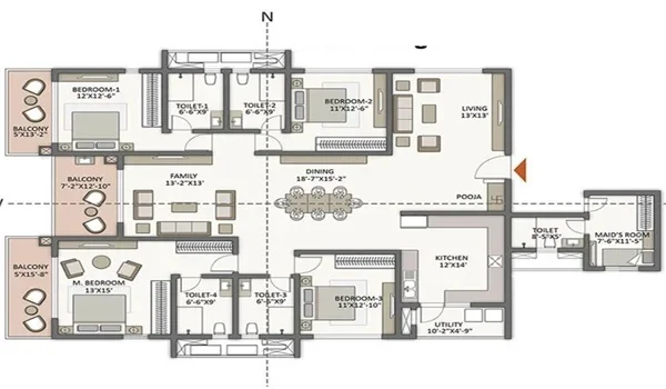 Featured Image of Prestige Spring Valley 4 BHK Apartment Floor Plan